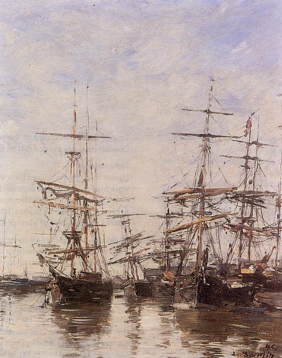 The Port (1886) - Eugène Boudin Tablo