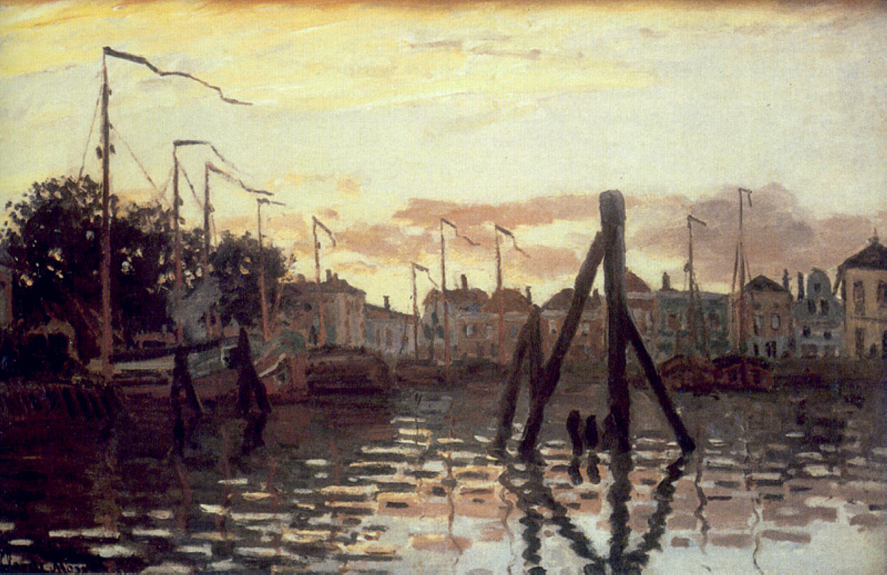 The Port at Zaandam (1871) - Claude Monet Tablo
