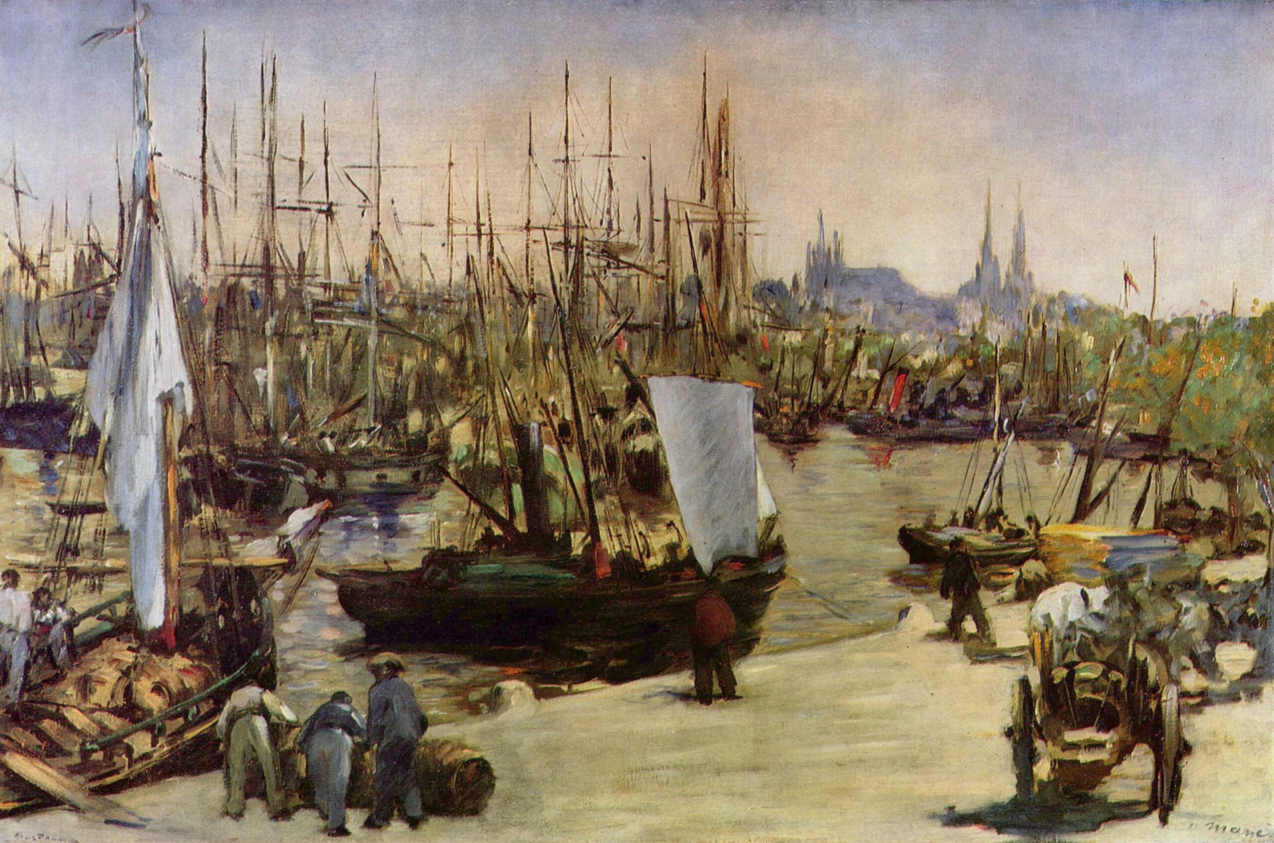 The Port of Bordeaux (1871) - Edouard Manet Tablo