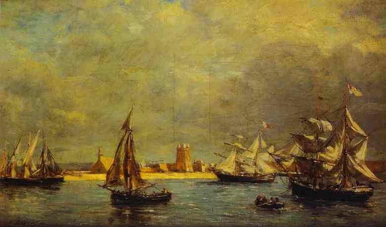 The Port of Camaret (1872) - Eugène Boudin Tablo