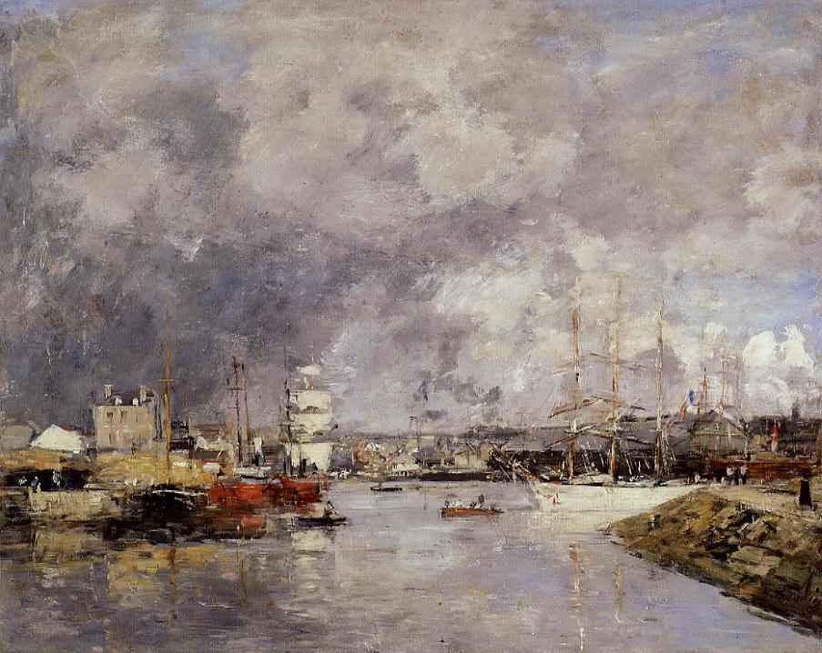 The Port of Dieppe (1888) - Eugène Boudin Tablo