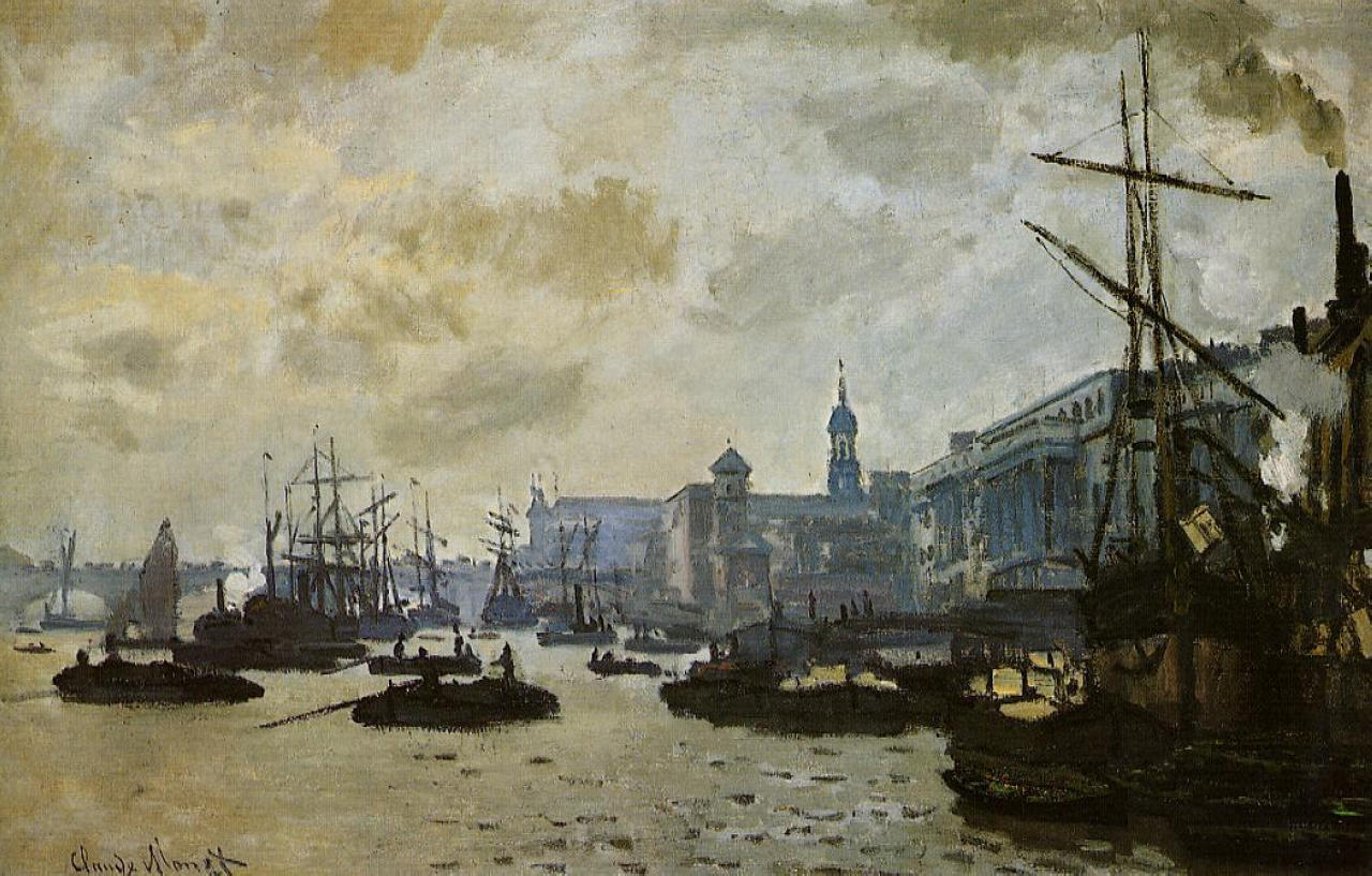 The Port of London (1871) - Claude Monet Tablo