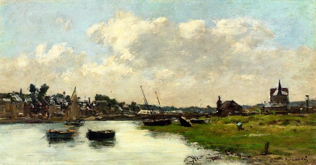The Port of Trouville (1875) - Eugène Boudin Tablo