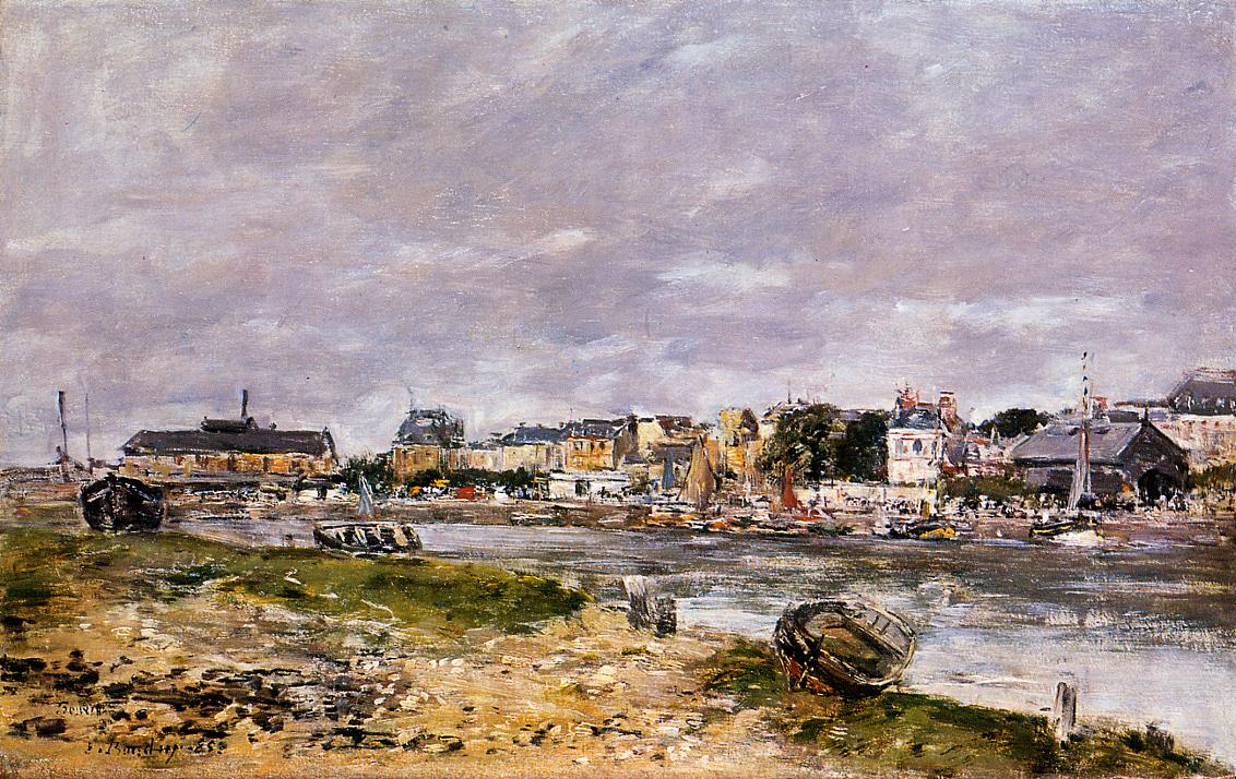 The Port of Trouville (1895) - Eugène Boudin Tablo