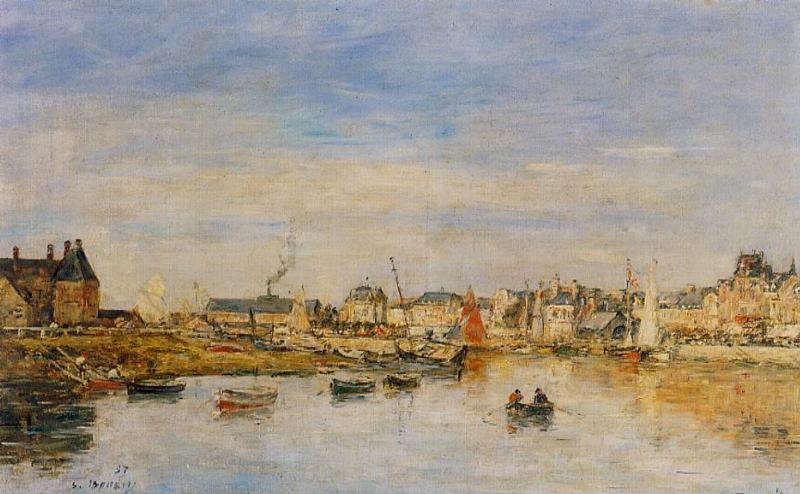 The Port of Trouville (1897) - Eugène Boudin Tablo