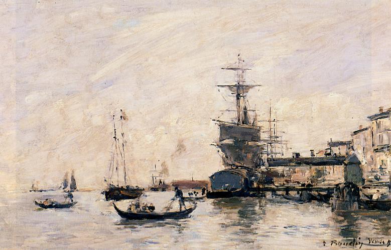 The Port of Trouville - Eugène Boudin Tablo