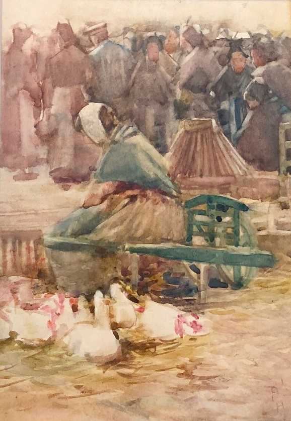 The Poulterers’ Corner, Arles (1901) - Frances Hodgkins Tablo
