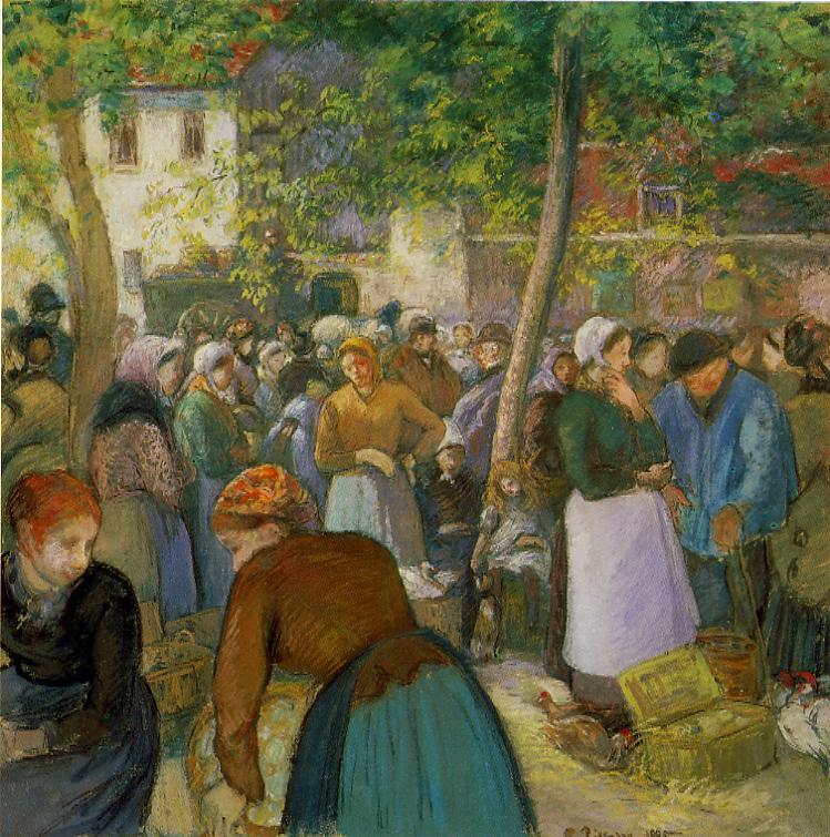 The Poultry Market (1885) - Camille Pissarro Tablo