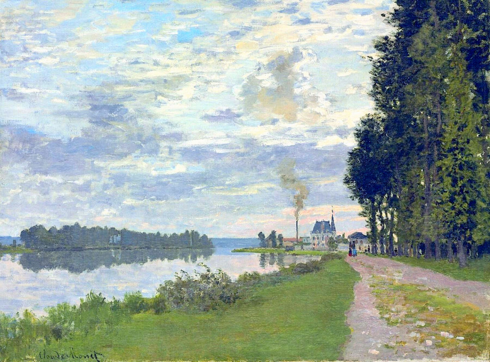 The Promenade at Argenteuil 02 (1872) - Claude Monet Tablo