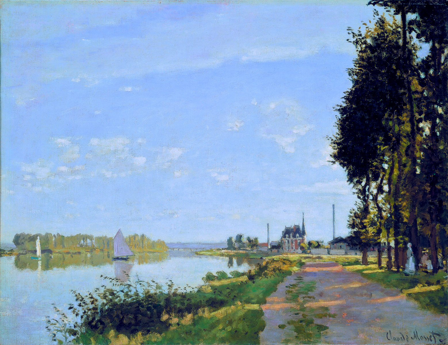 The Promenade at Argenteuil (1872) - Claude Monet Tablo
