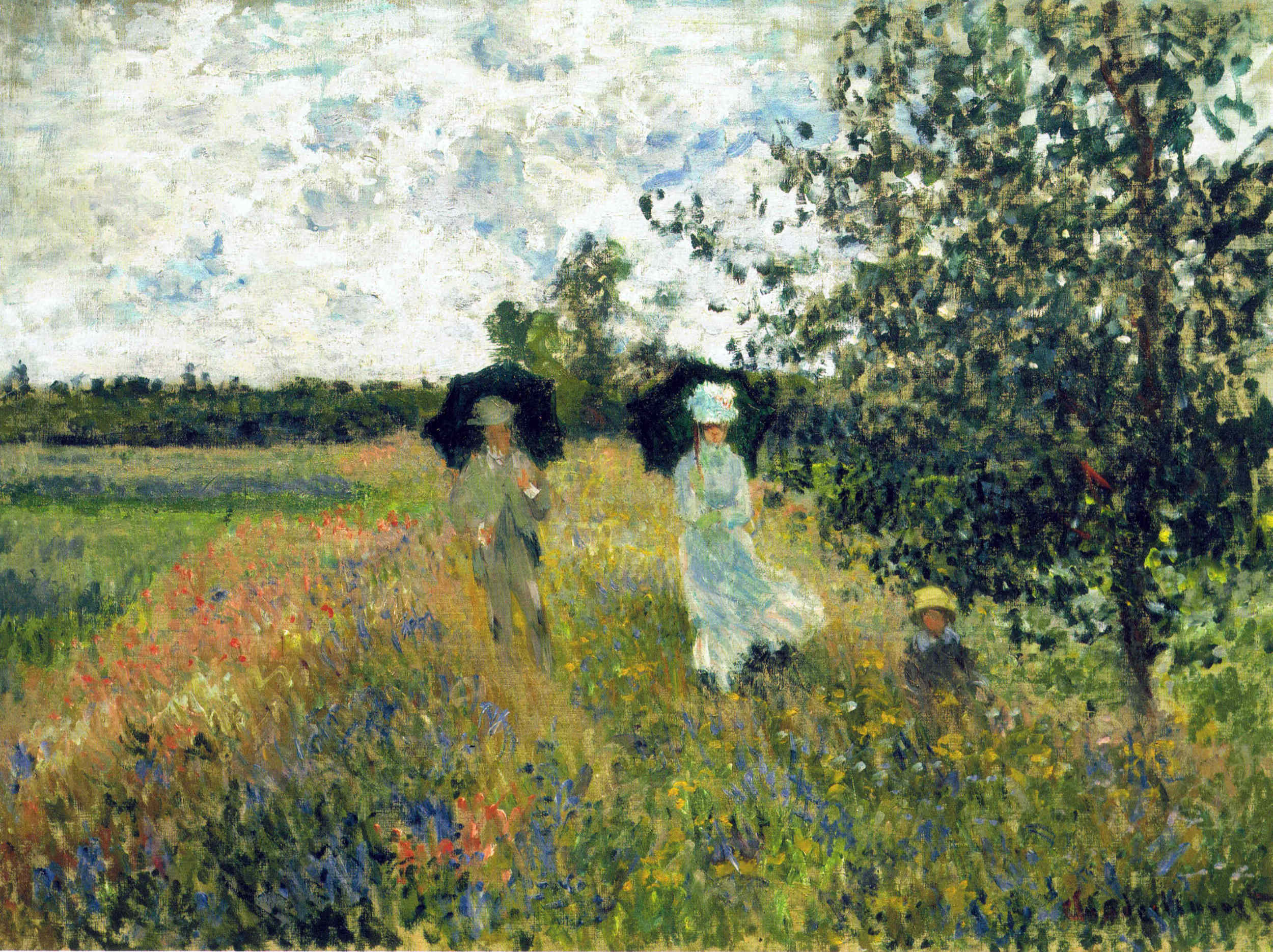 The Promenade near Argenteuil (1875) - Claude Monet Tablo