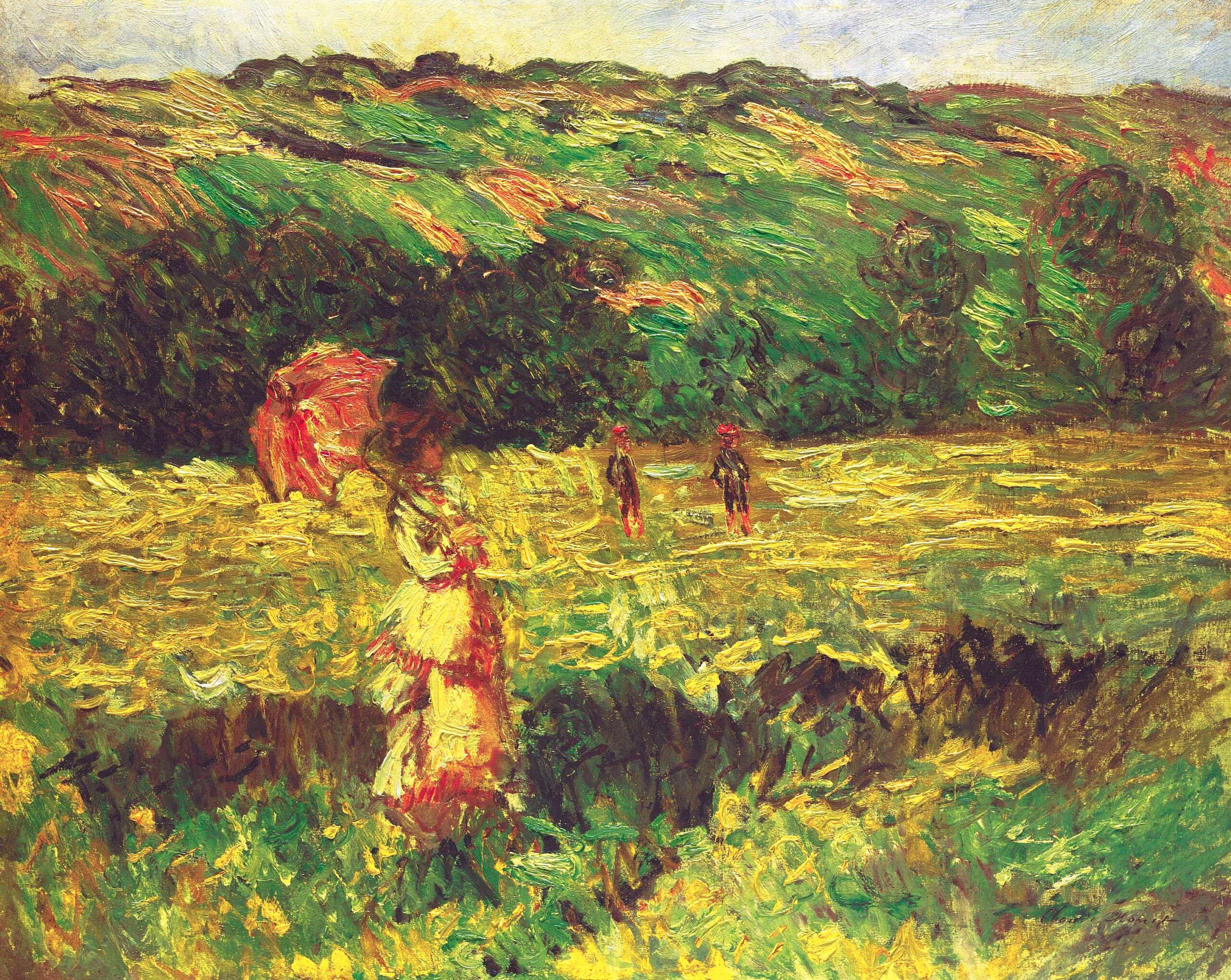 The Promenade near Limetz (1887) - Claude Monet Tablo