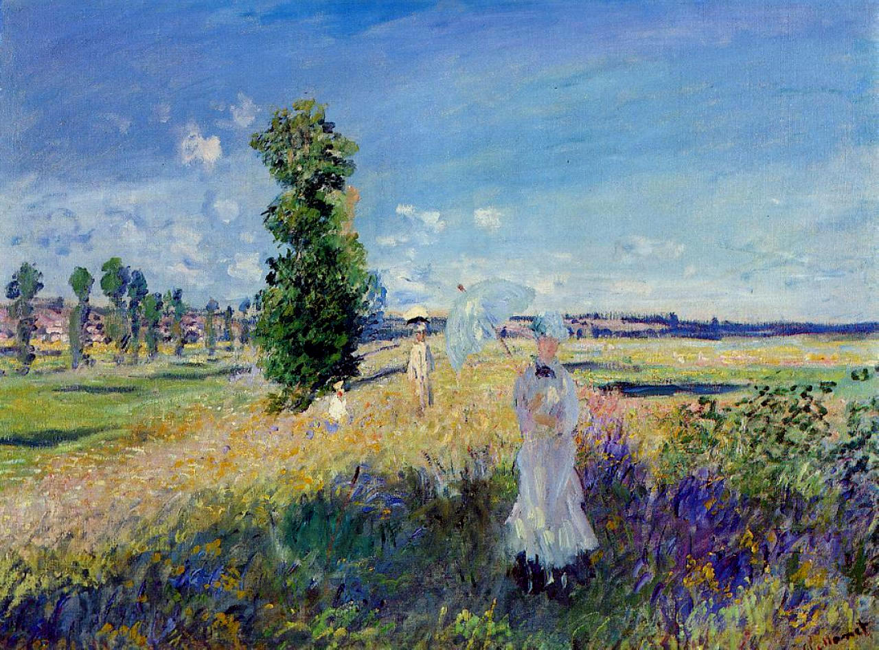 The Promenade, Argenteuil (1875) - Claude Monet Tablo
