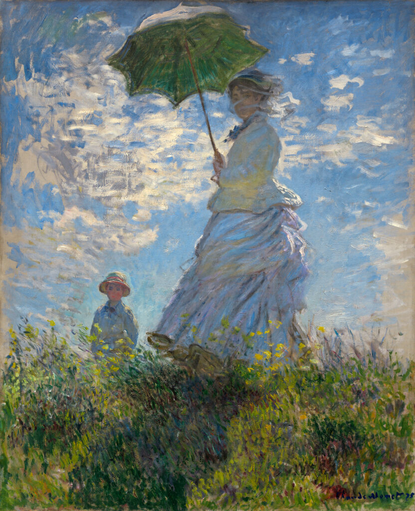 The Promenade, Woman with a Parasol (1875) - Claude Monet Tablo