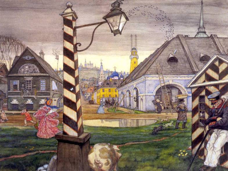 The Provinces in the 1830s (1908) - Mstislav Dobuzhinsky Tablo