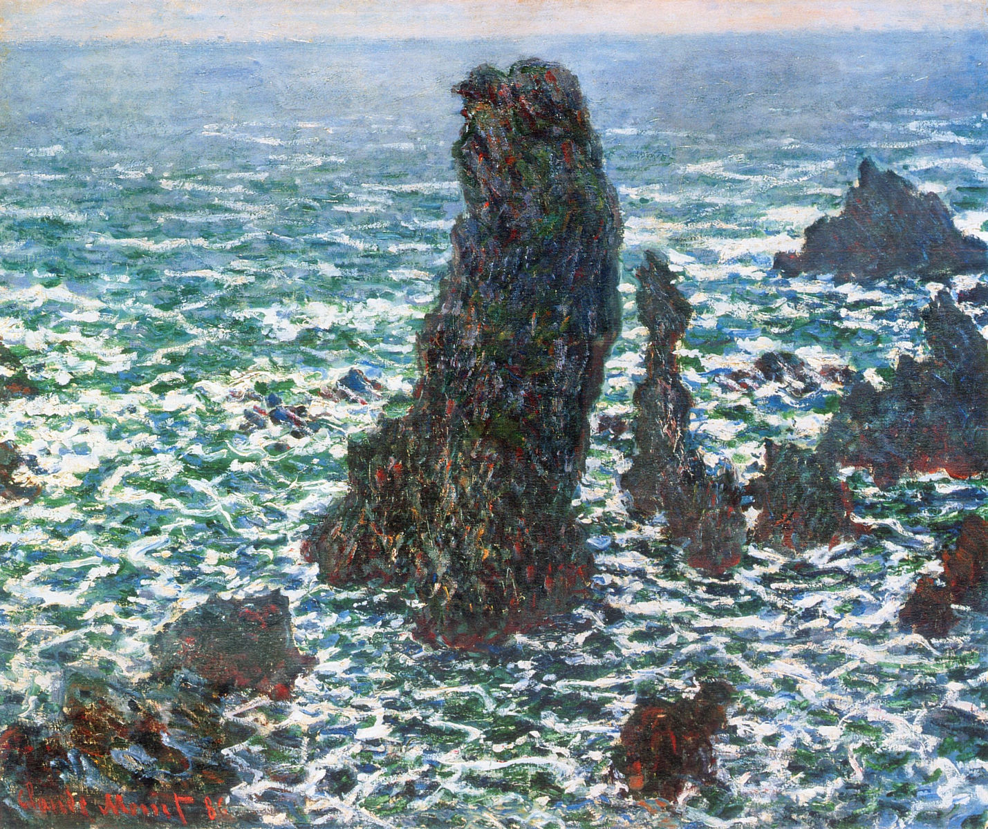 The Pyramids of Port Coton, Belle Ile en Mer (1886) - Claude Monet Tablo