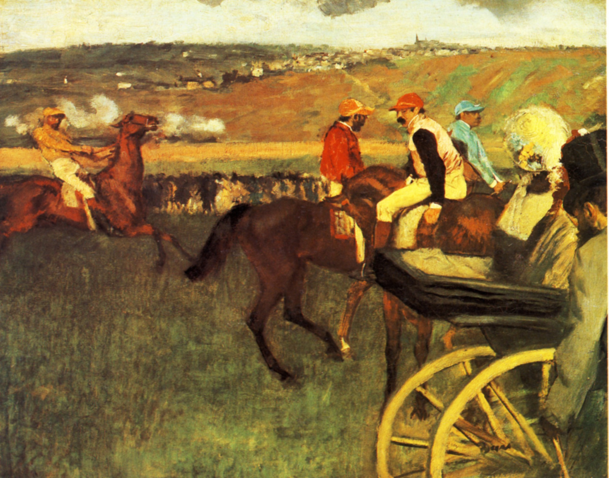 The Racecourse, Amateur Jockeys (1880) - Edgar Degas Tablo