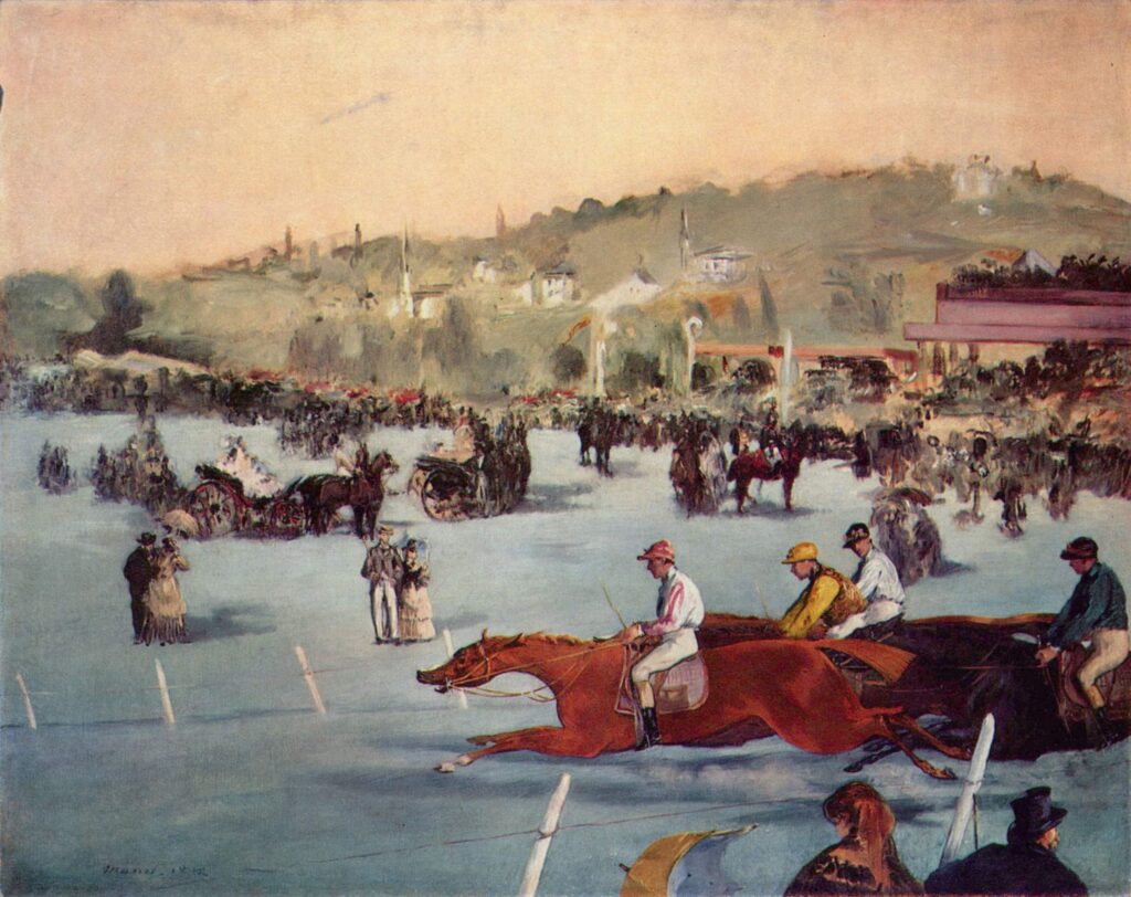 The Races in the Bois de Boulogne (1872) - Edouard Manet Tablo