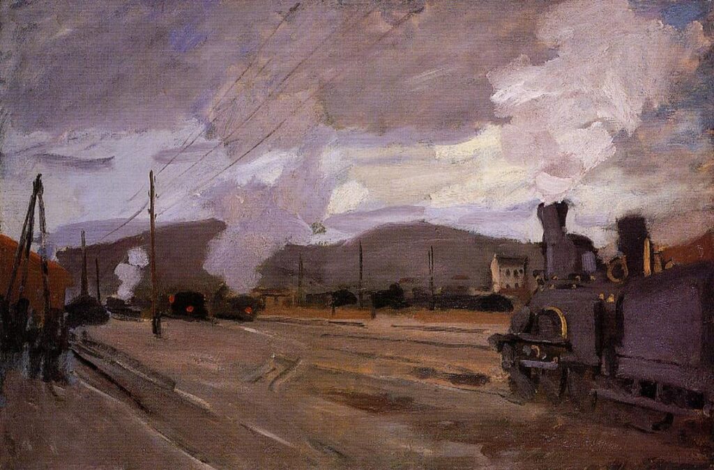 The Railroad Station at Argenteuil (1872) – Claude Monet Tablo