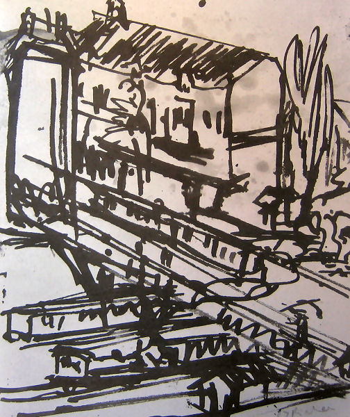 The Railway Overpass (1914) - Ernst Ludwig Kirchner Tablo