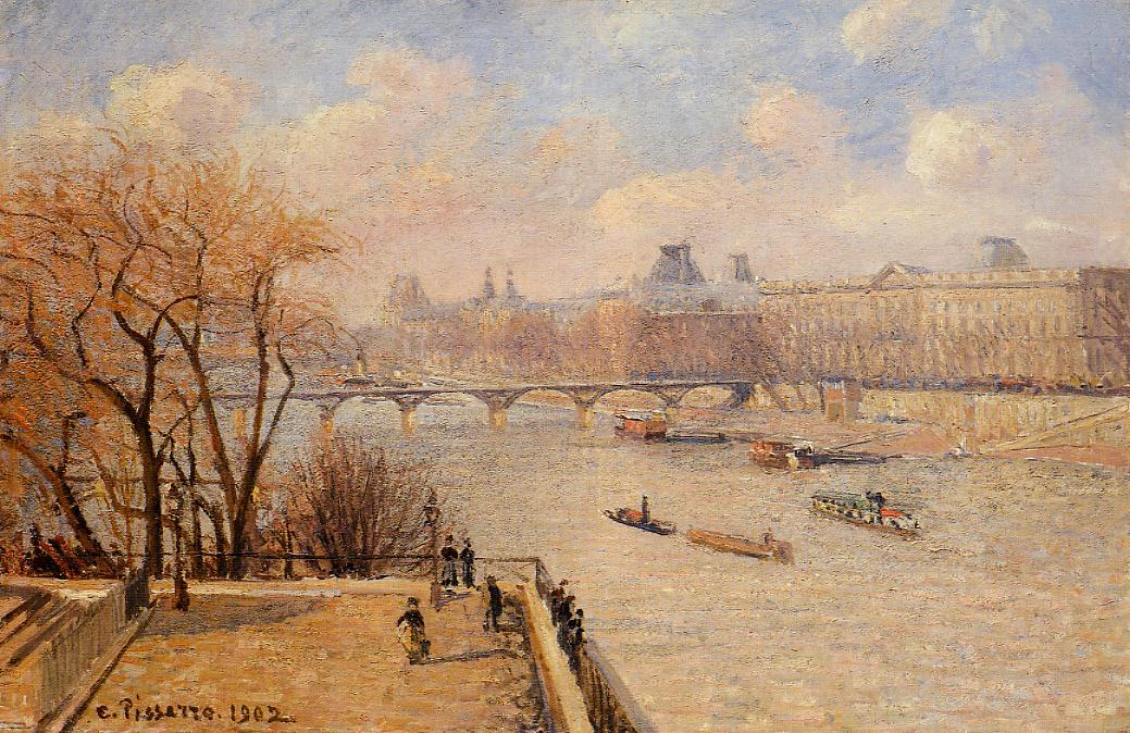 The Raised Terrace of the Pont Neuf (1902) - Camille Pissarro Tablo
