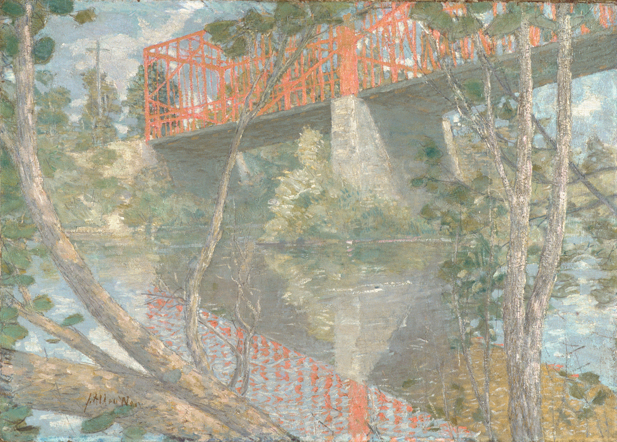 The Red Bridge (1895) - Julian Alden Weir Tablo