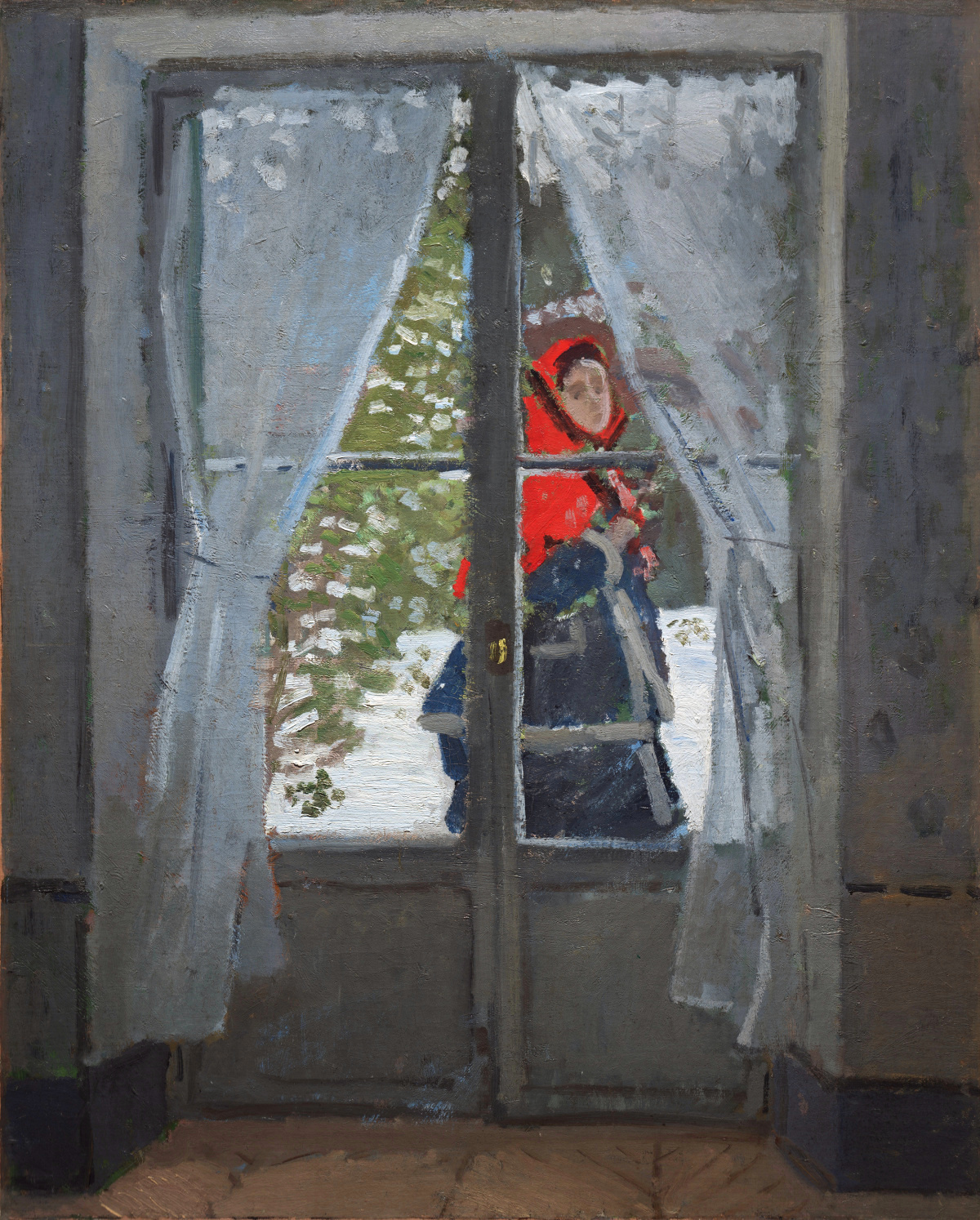 The Red Cape (Madame Monet) (1870) - Claude Monet Tablo