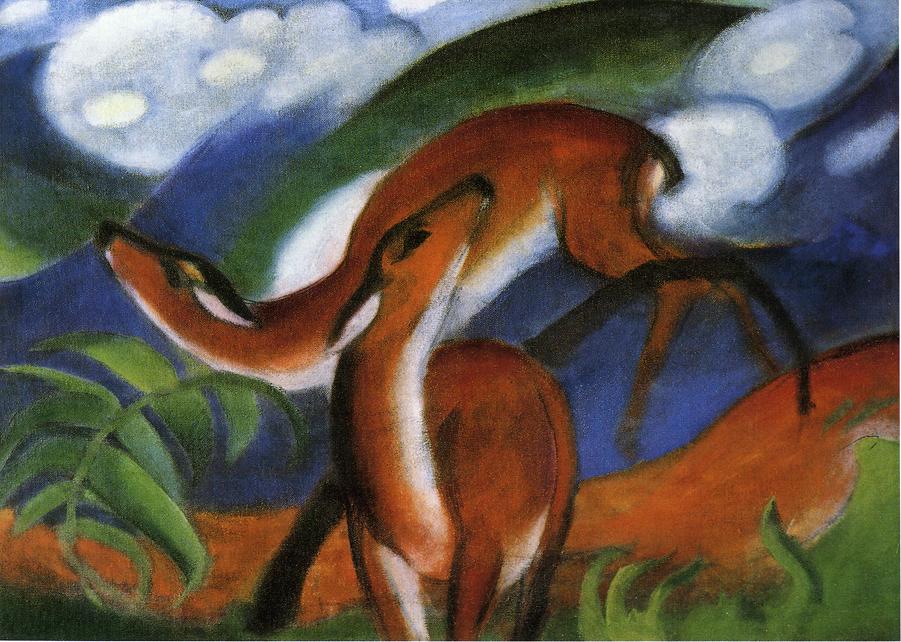The Red Deer II (1912) - Franz Marc Tablo