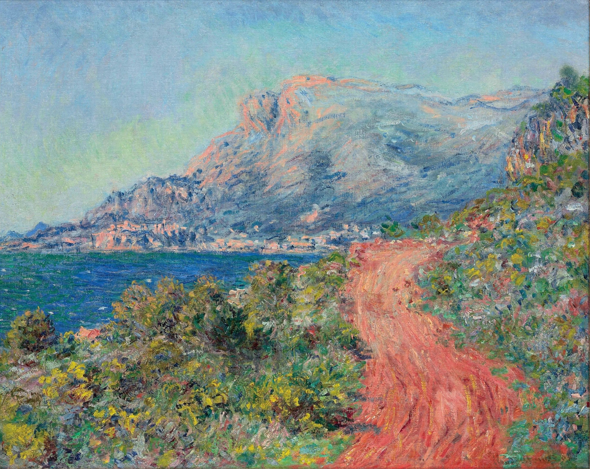 The Red Road near Menton (1884) - Claude Monet Tablo
