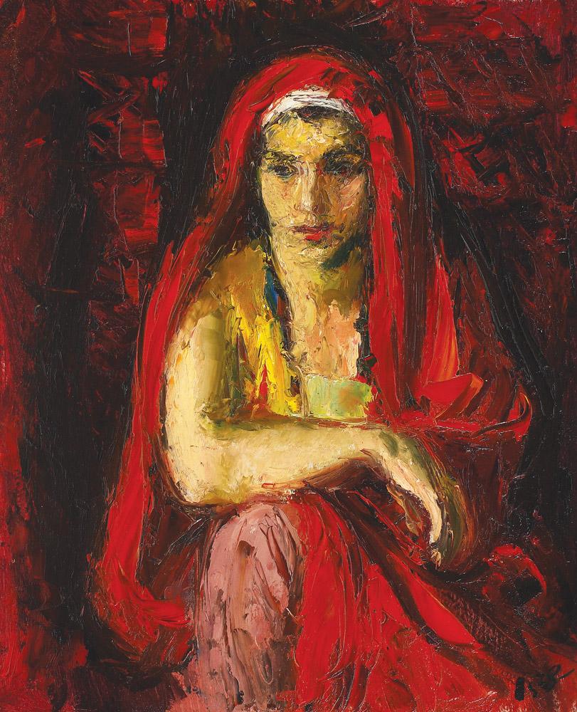 The Red Shawl - Iosif Iser Tablo