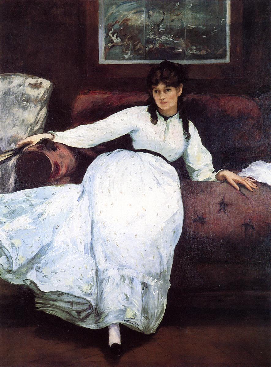 The Rest, portrait of Berthe Morisot (1870) - Edouard Manet Tablo