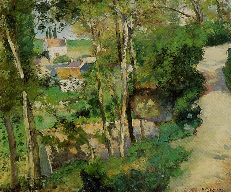 The Rising Path, Pontoise (1875) - Camille Pissarro Tablo