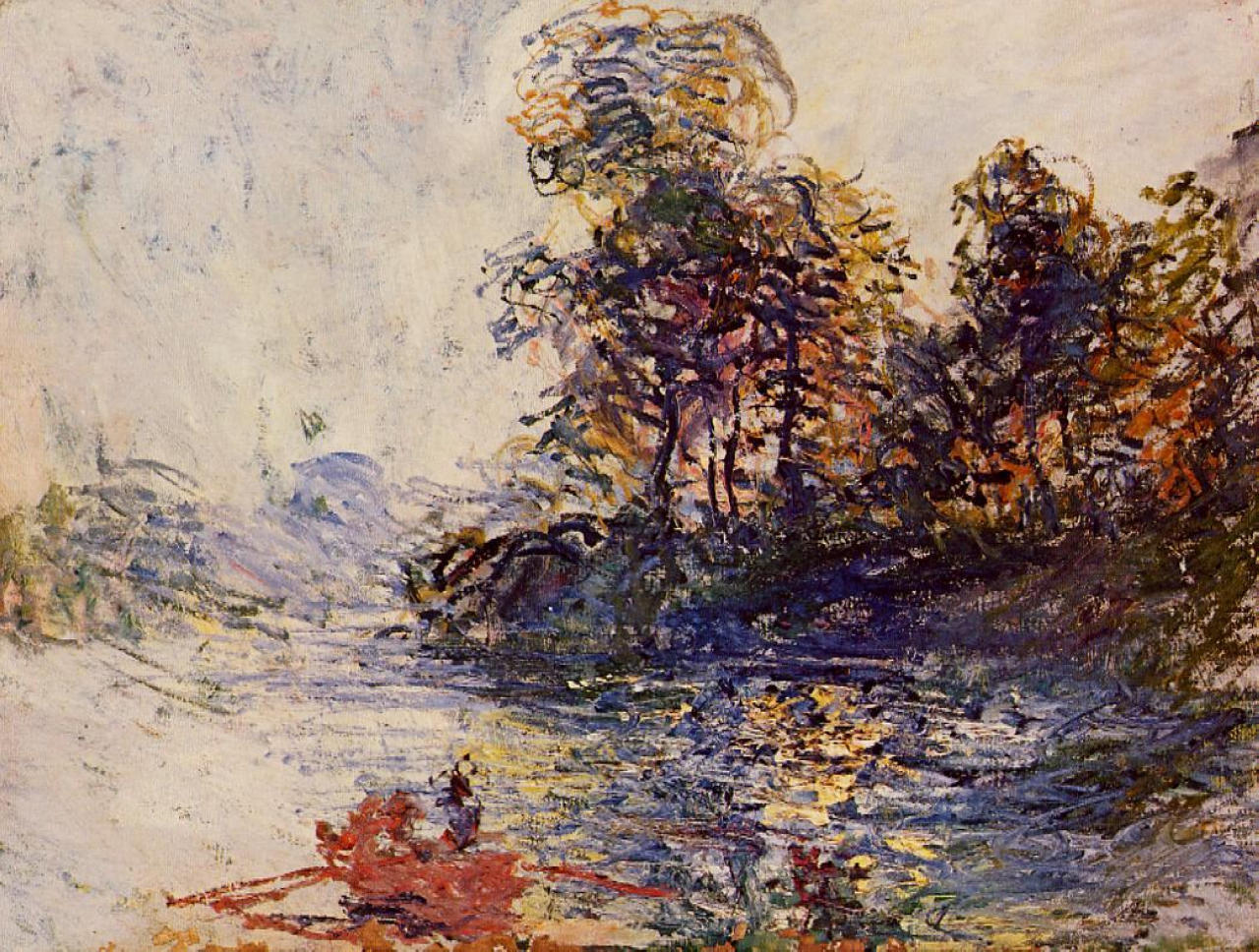 The River (1881) - Claude Monet Tablo