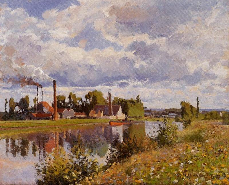 The River Oise near Pontoise (1873) - Camille Pissarro Tablo