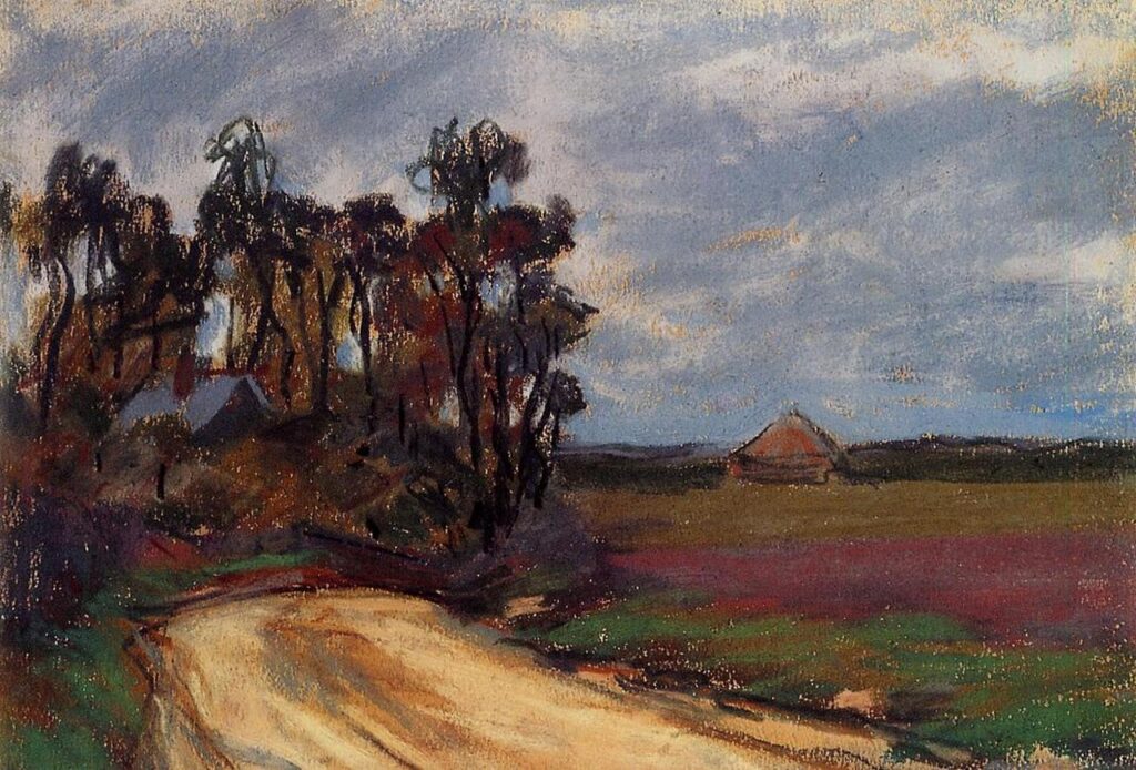 The Road and the House (1885) - Claude Monet Tablo