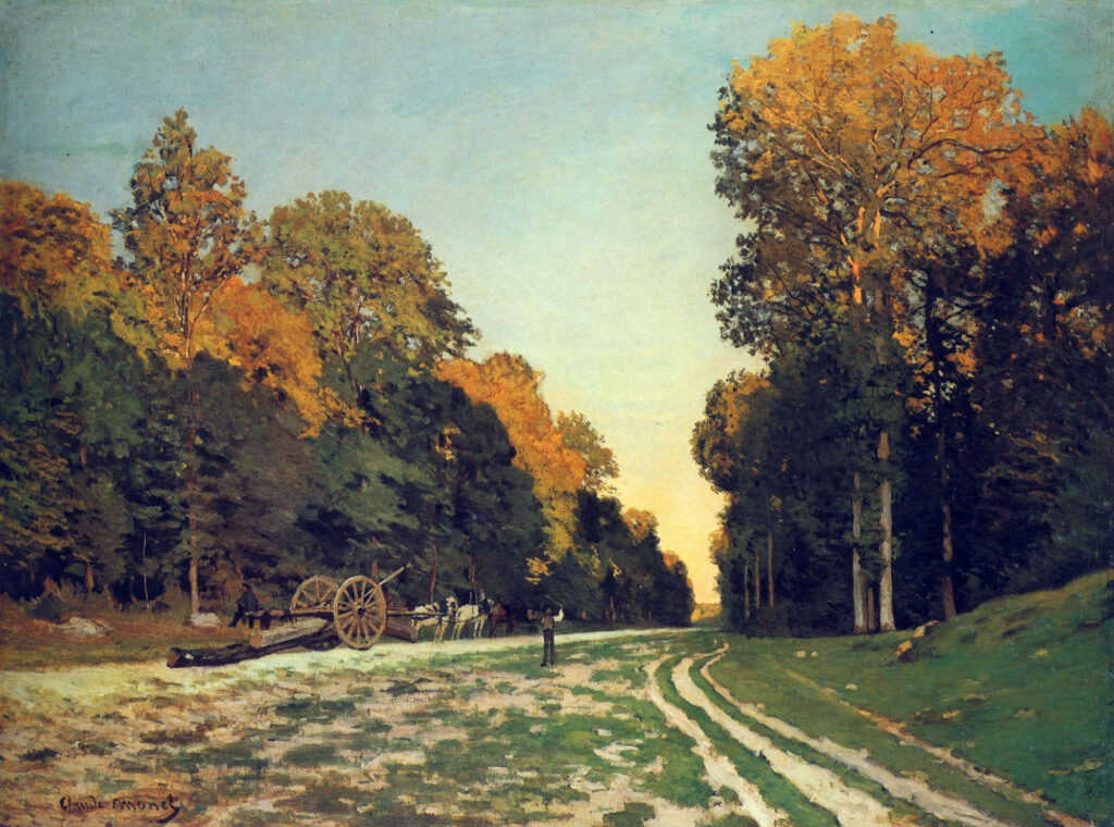 The Road from Chailly to Fontainebleau (1864) - Claude Monet Tablo