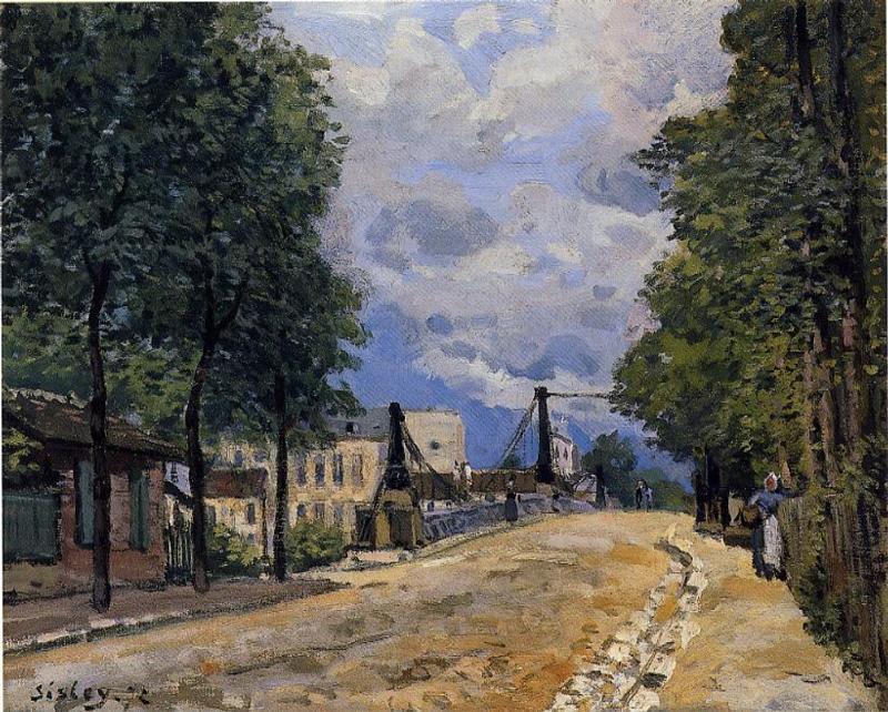The Road from Gennevilliers (1872) - Alfred Sisley Tablo