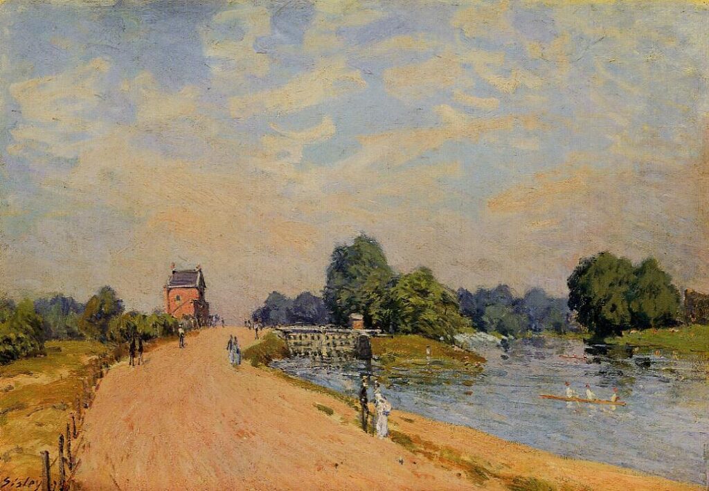The Road from Hampton Court (1874) - Alfred Sisley Tablo