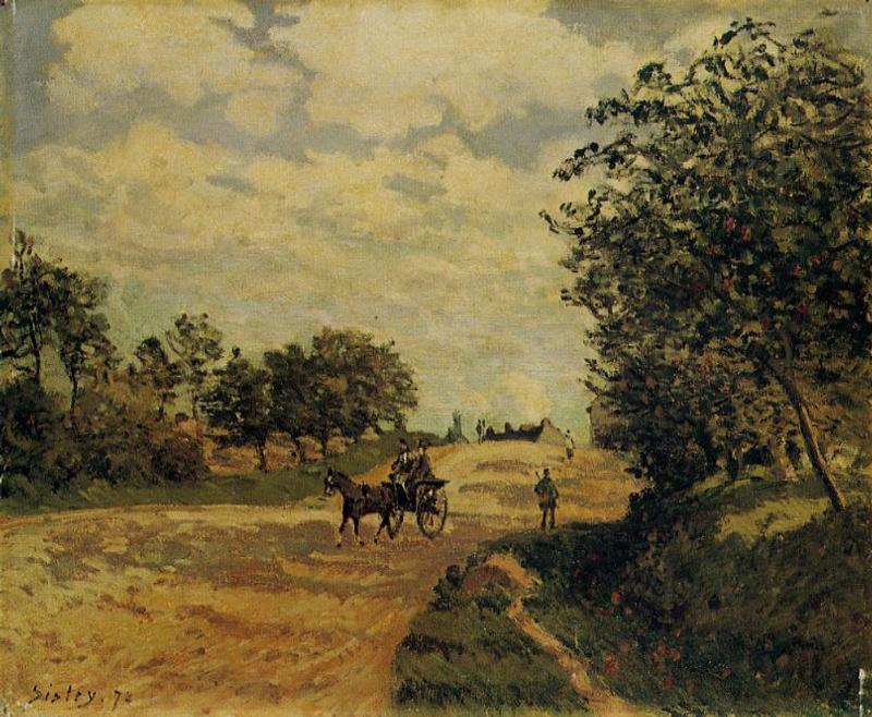 The Road from Mantes to Choisy le Roi (1872) - Alfred Sisley Tablo