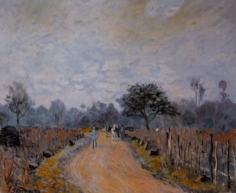 The Road from Prunay to Bougival (1874) - Alfred Sisley Tablo