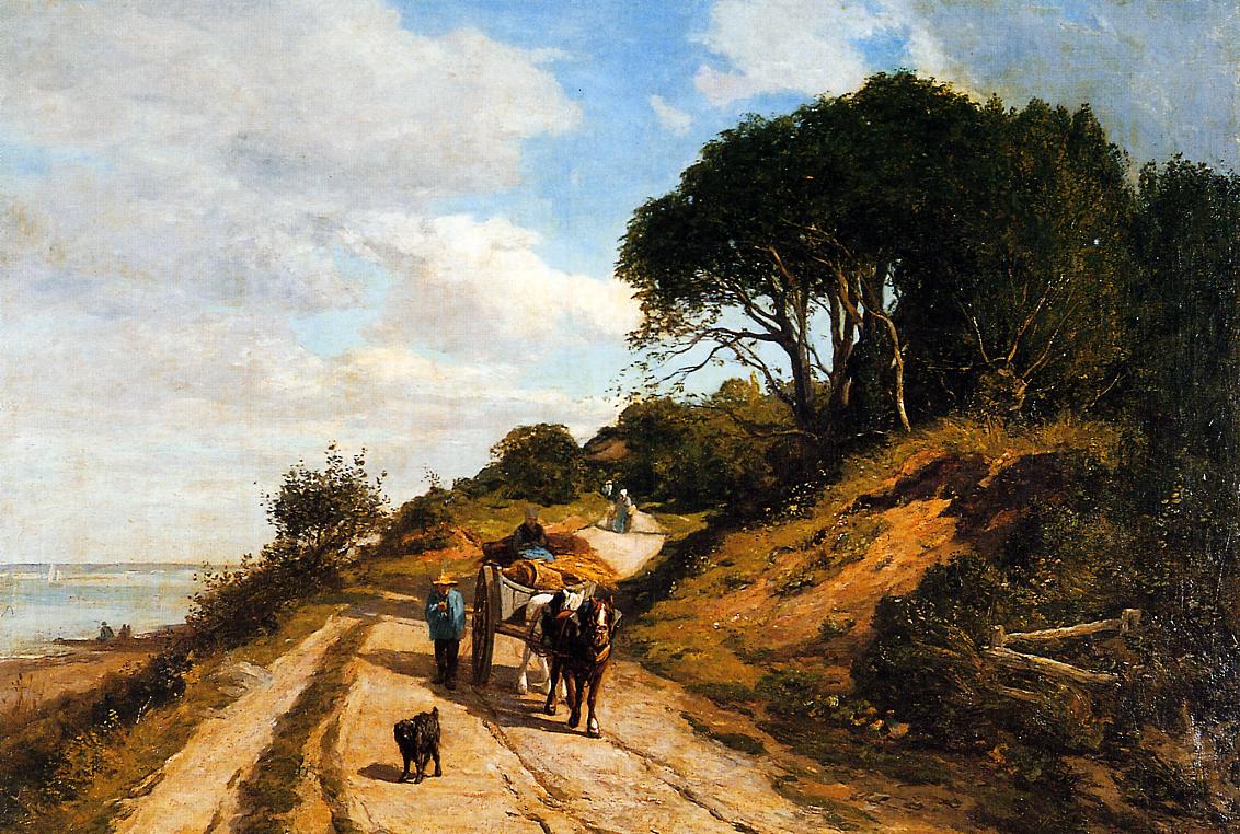 The Road from Trouville to Honfleur (1852) - Eugène Boudin Tablo