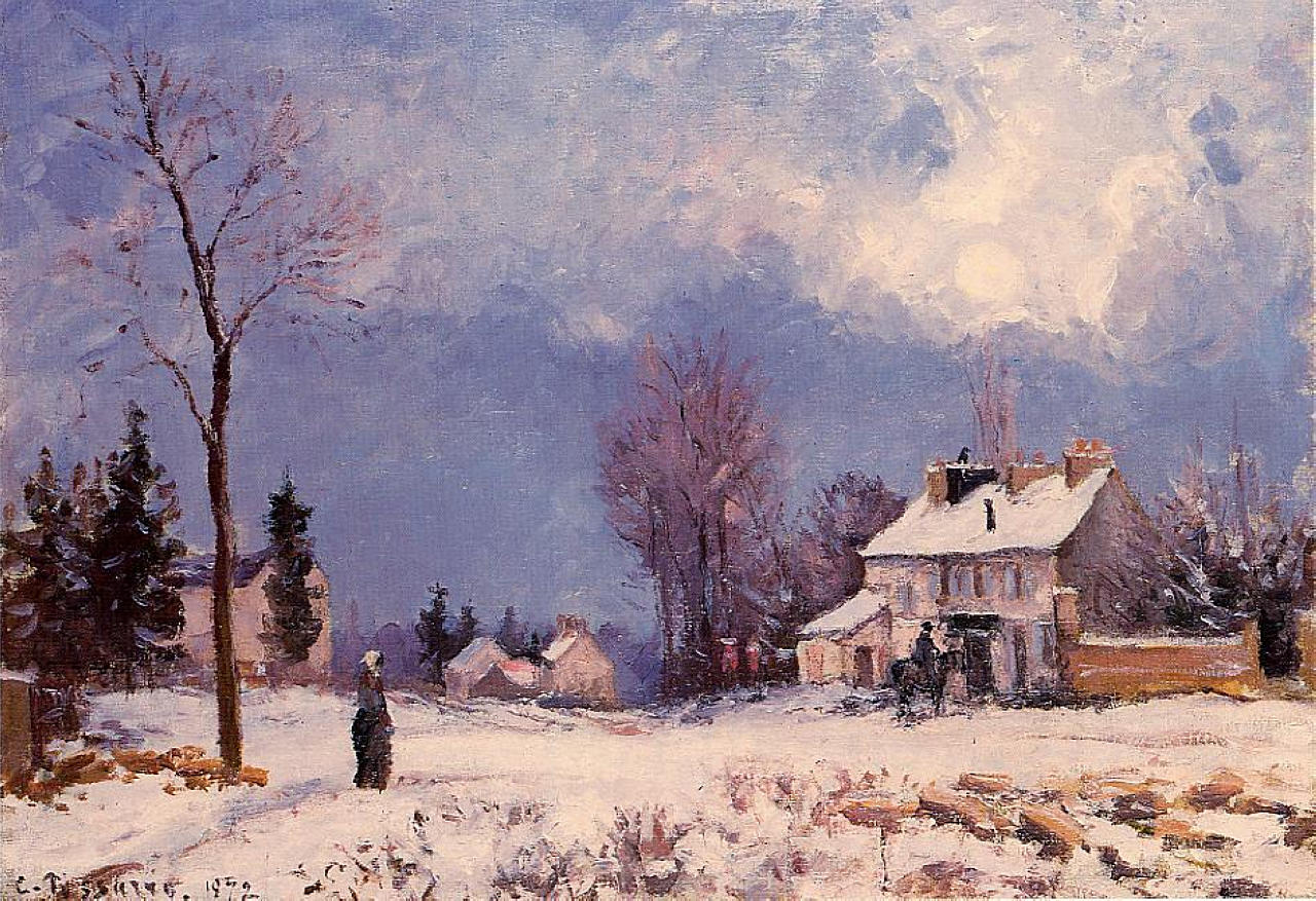 The Road from Versalles to Saint Germain at Louveciennes (1872) - Camille Pissarro Tablo