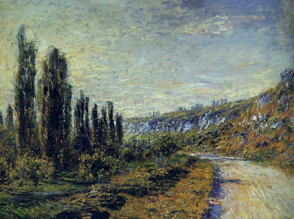 The Road from Vetheuil (1880) - Claude Monet Tablo