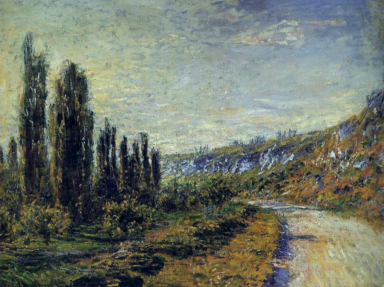 The Road from Vetheuil (1880) - Claude Monet Tablo