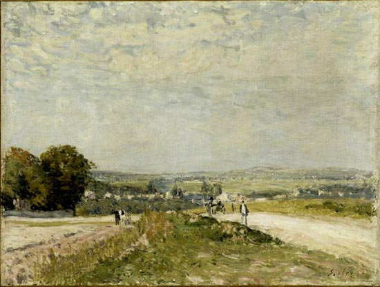 The Road to Louveciennes Montbuisson (1875) - Alfred Sisley Tablo