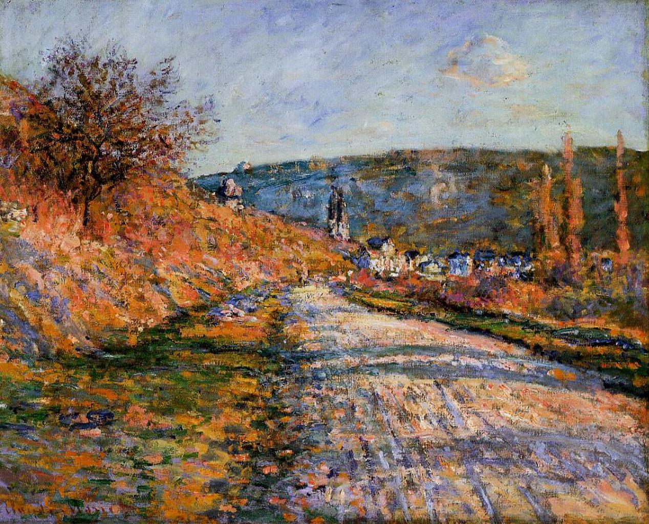 The Road to Vetheuil (1880) - Claude Monet Tablo