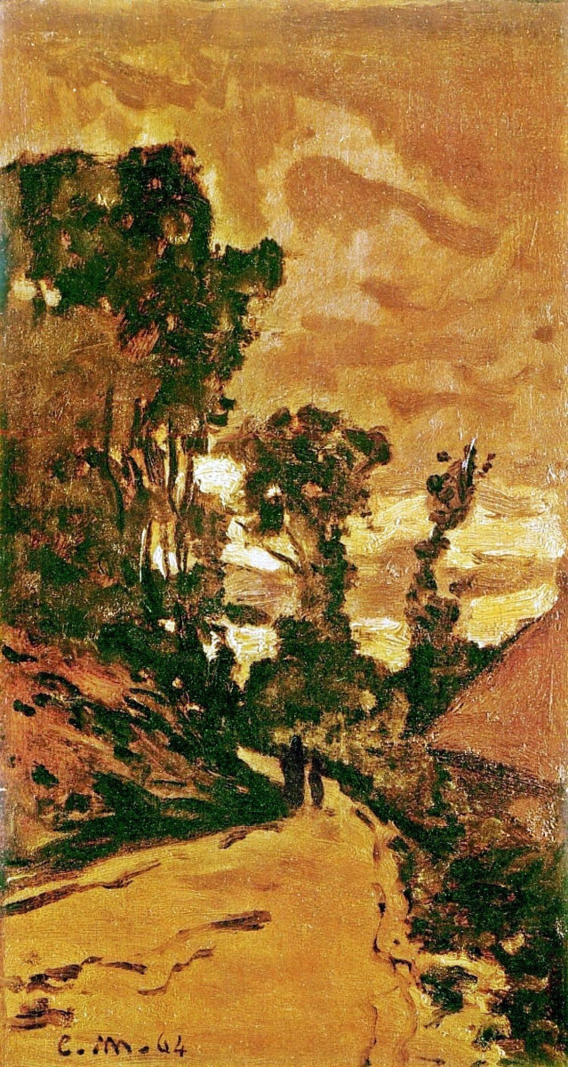 The Road to the Farm of Saint Simeon (1864) - Claude Monet Tablo