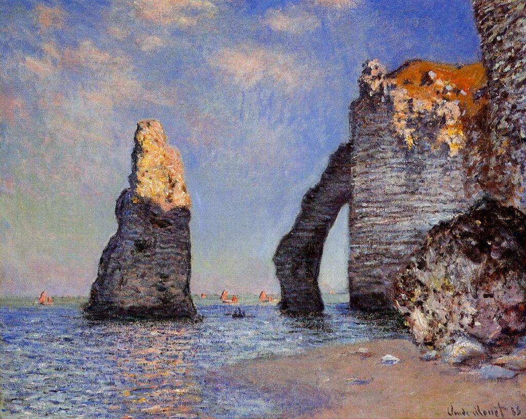 The Rock Needle and the Porte d'Aval (1885) - Claude Monet Tablo