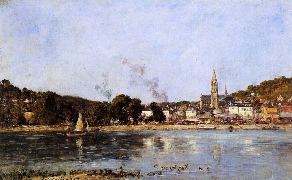 The Rocks of l'Ilette and the Fortifications (1893) - Eugène Boudin Tablo