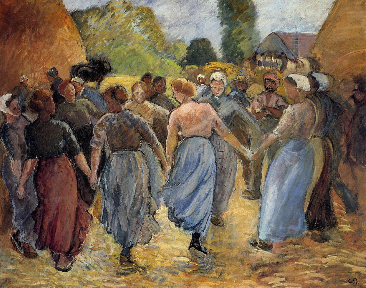 The Roundelay (1892) - Camille Pissarro Tablo